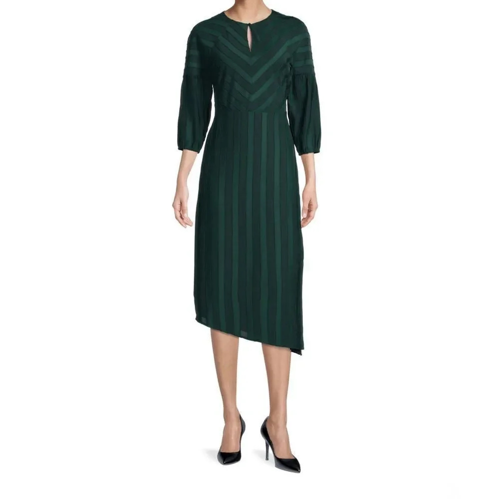 Liz Claiborne 3/4 Sleeve Midi A-Line Dress